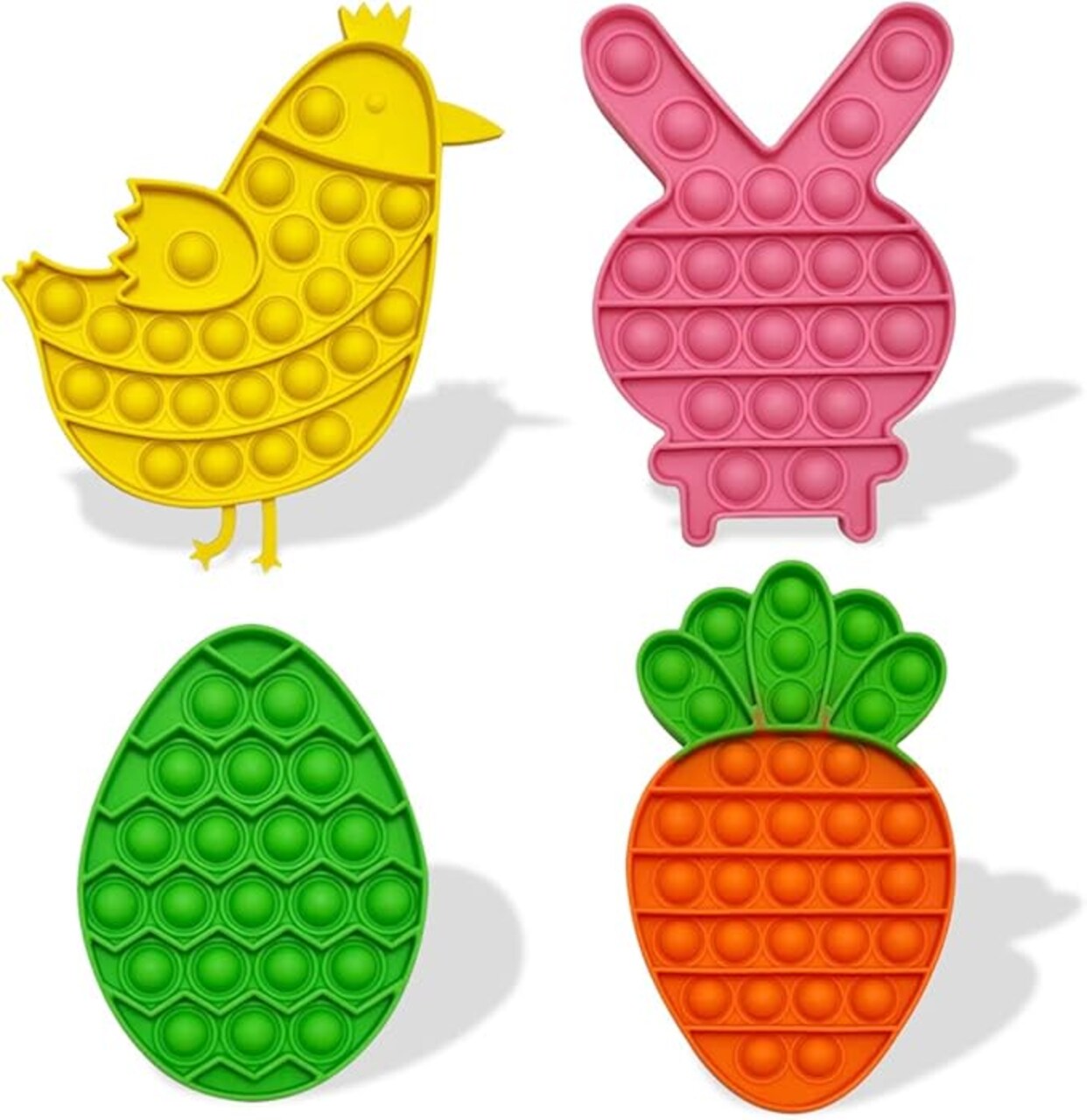 4 Pack Easter Fidget Sensory Pop Toys for Kids Boys Girls Toddlers Easter Basket Stuffers Stress Relief Gifts Party Favors